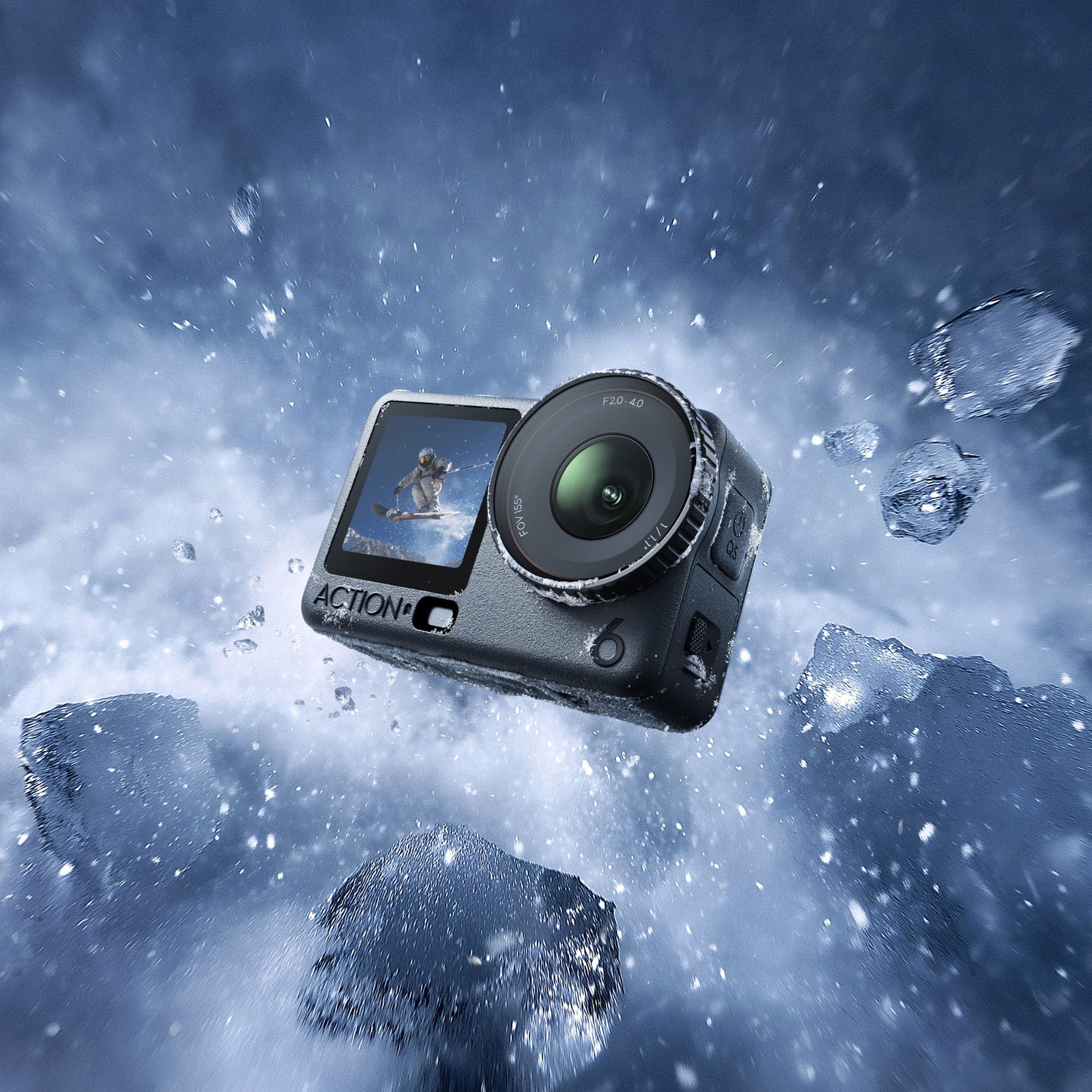 DJI Osmo Action 6 camera 20m Waterproof Ultra-HD 8K Video 1/1.1-Inch Square Sensor 50GB Built-in Storage