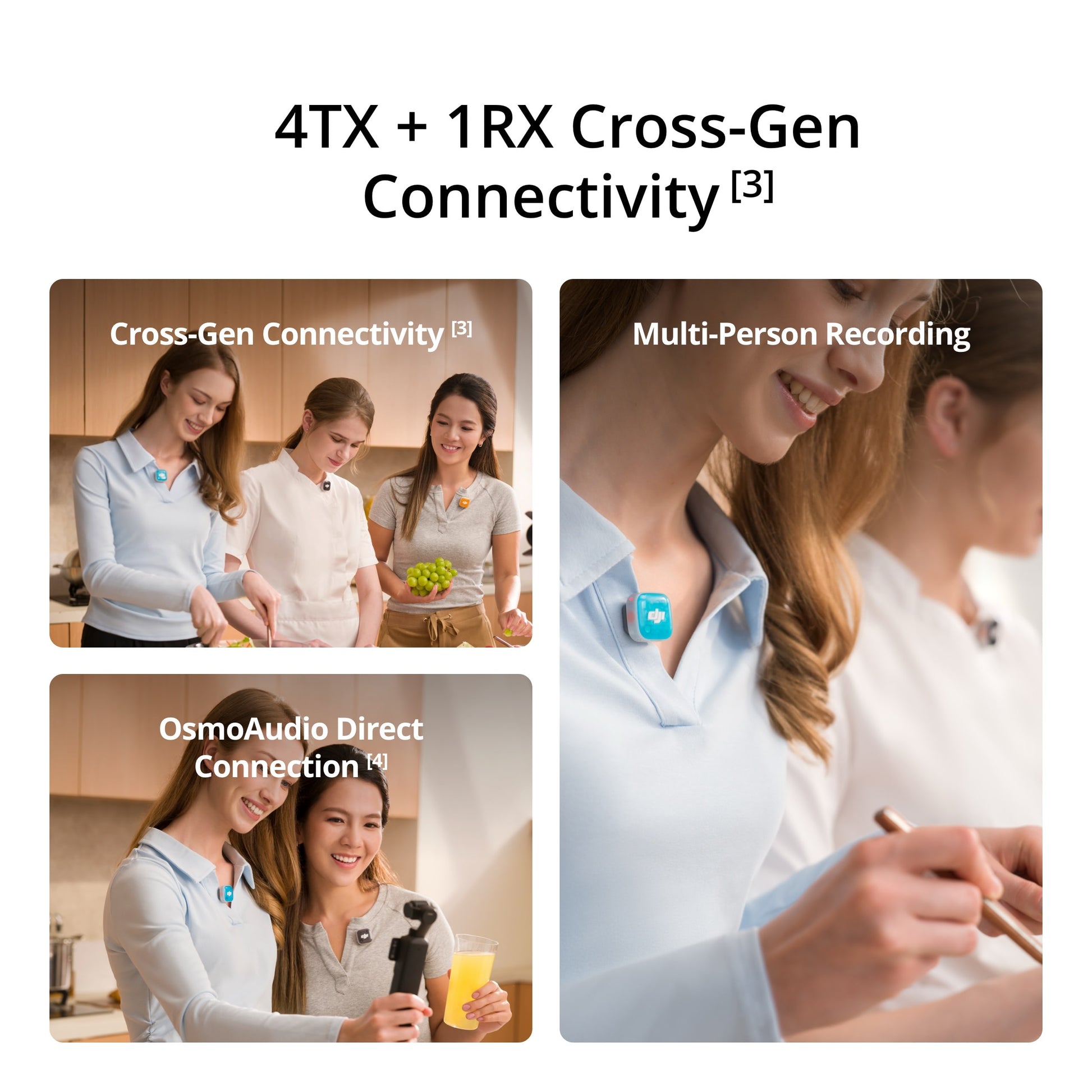 DJI Mic Mini 2S 28-Hour Internal Storage 4TX + 1RX Cross-Gen Connectivity & Four-Channel Output