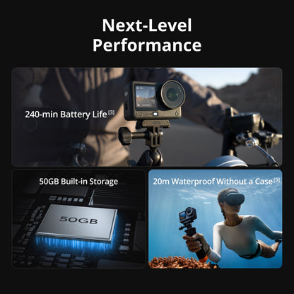DJI Osmo Action 6 camera 20m Waterproof Ultra-HD 8K Video 1/1.1-Inch Square Sensor 50GB Built-in Storage